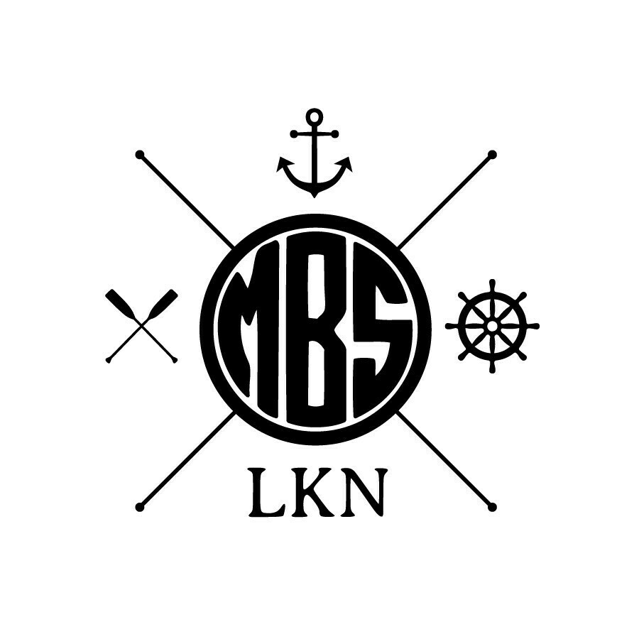 Monogram w/Nautical Themes Leather Coaster Set