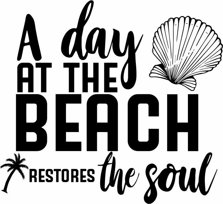 "A day at the Beach Restores the Soul" Slate Serving Tray