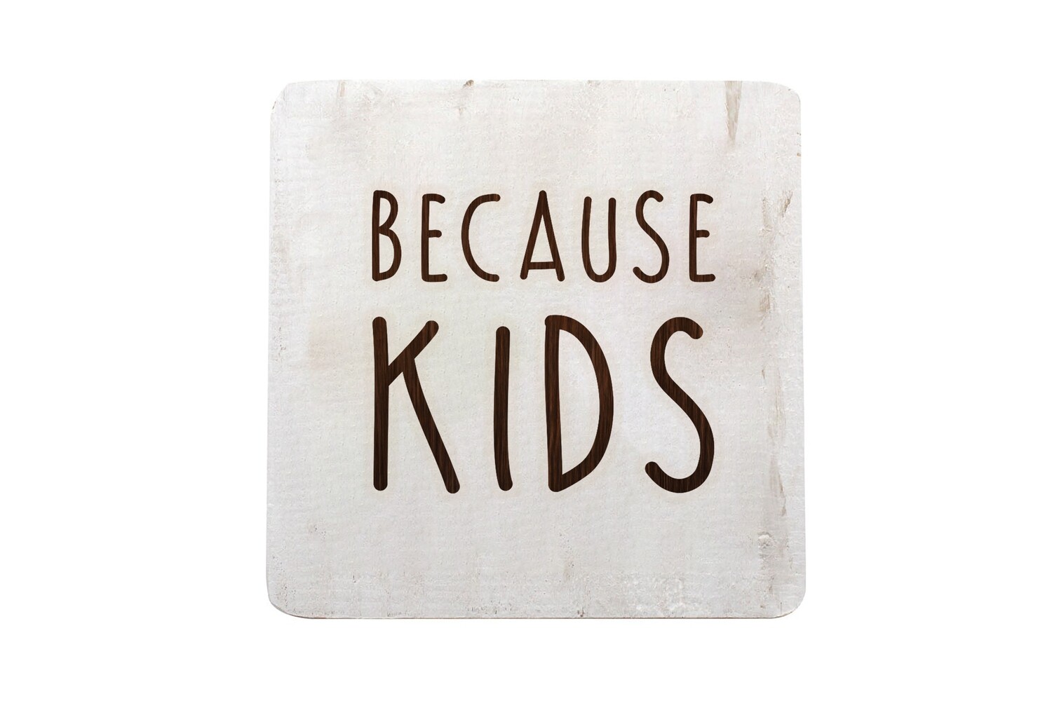 Because Kids Hand-Painted Wood Coaster Set