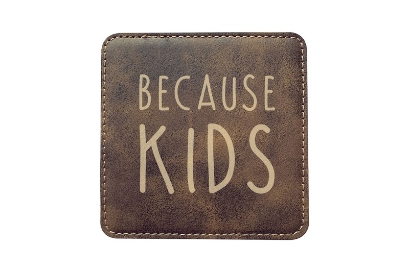 Because Kids Leatherette Coaster Set
