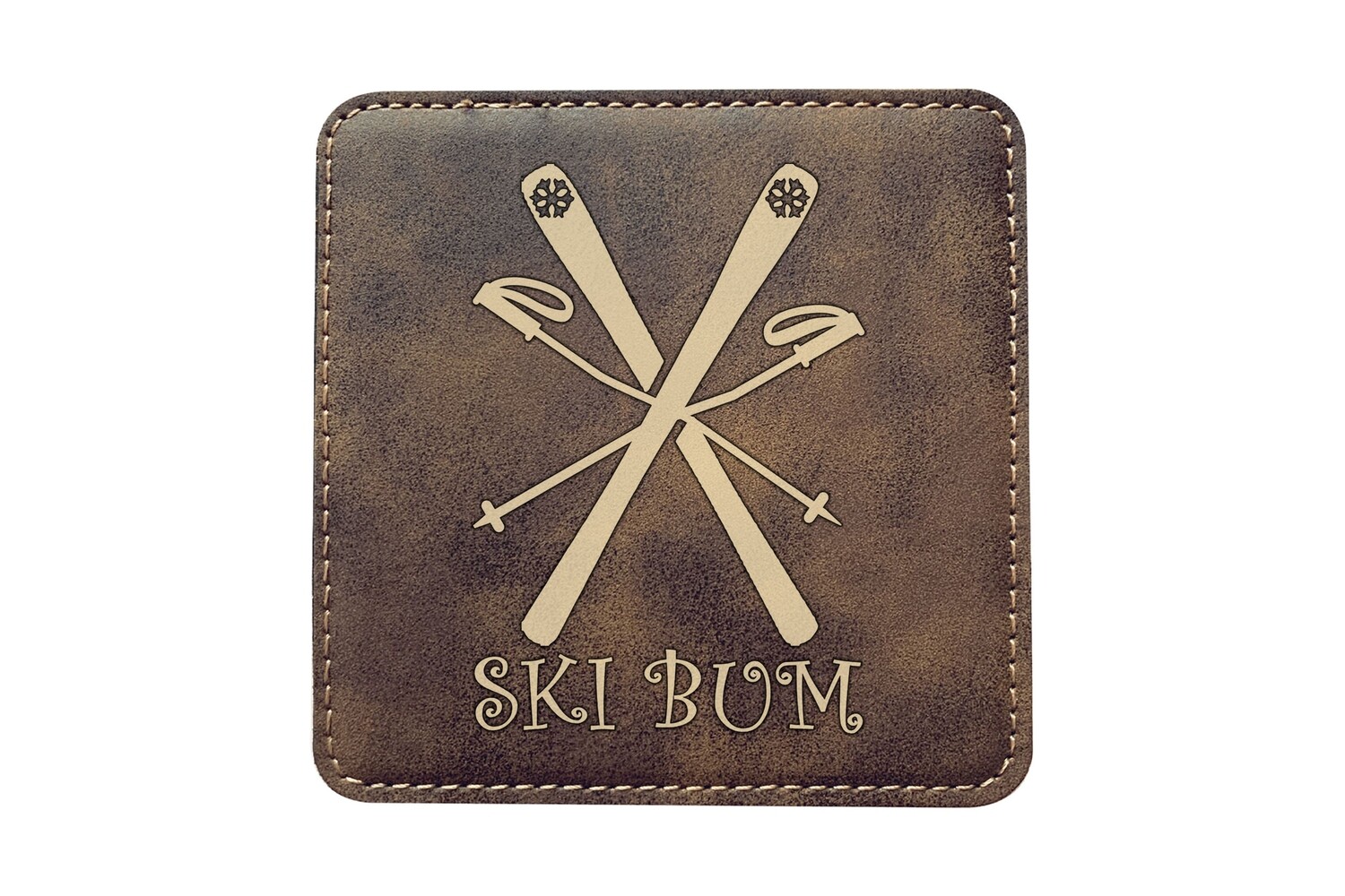 Ski Bum Leatherette Coaster Set