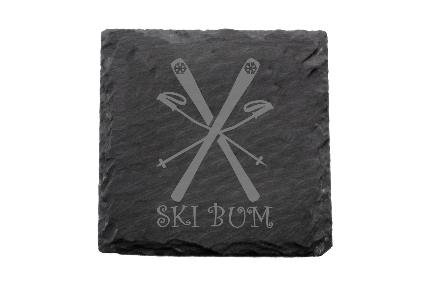 Ski Bum Slate Coaster Set