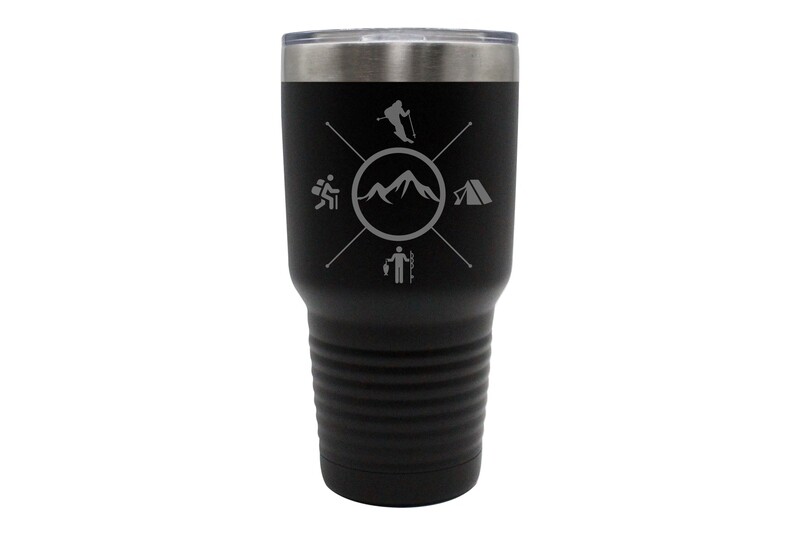 Skier with Outdoor Themes Insulated Tumbler 30 oz