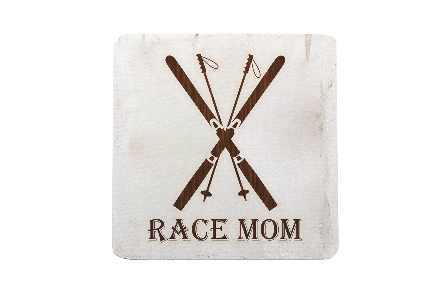 Race Mom Hand-Painted Wood Coaster Set