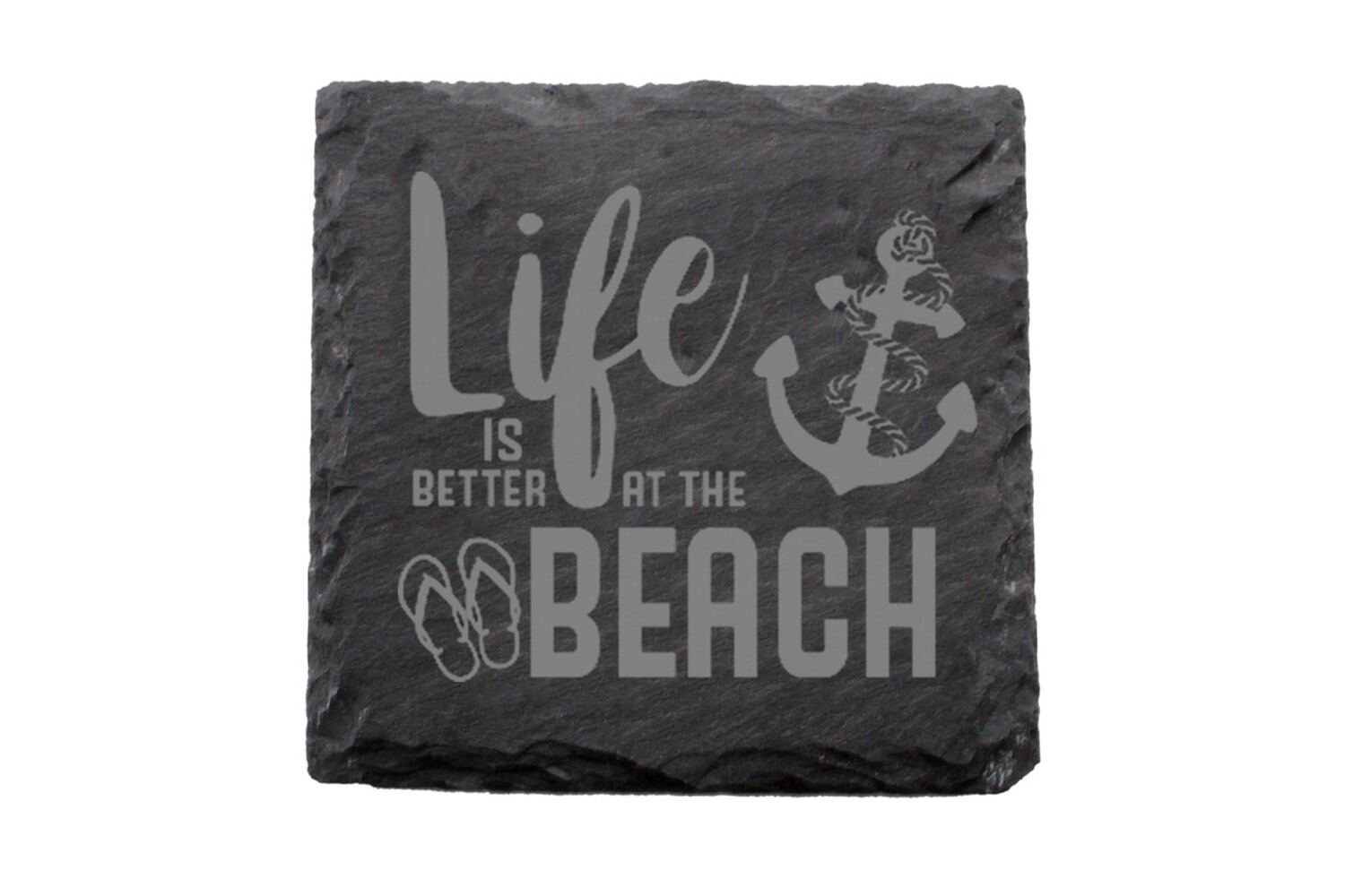 "Life is Better at the Beach/Lake" Slate Coaster Set