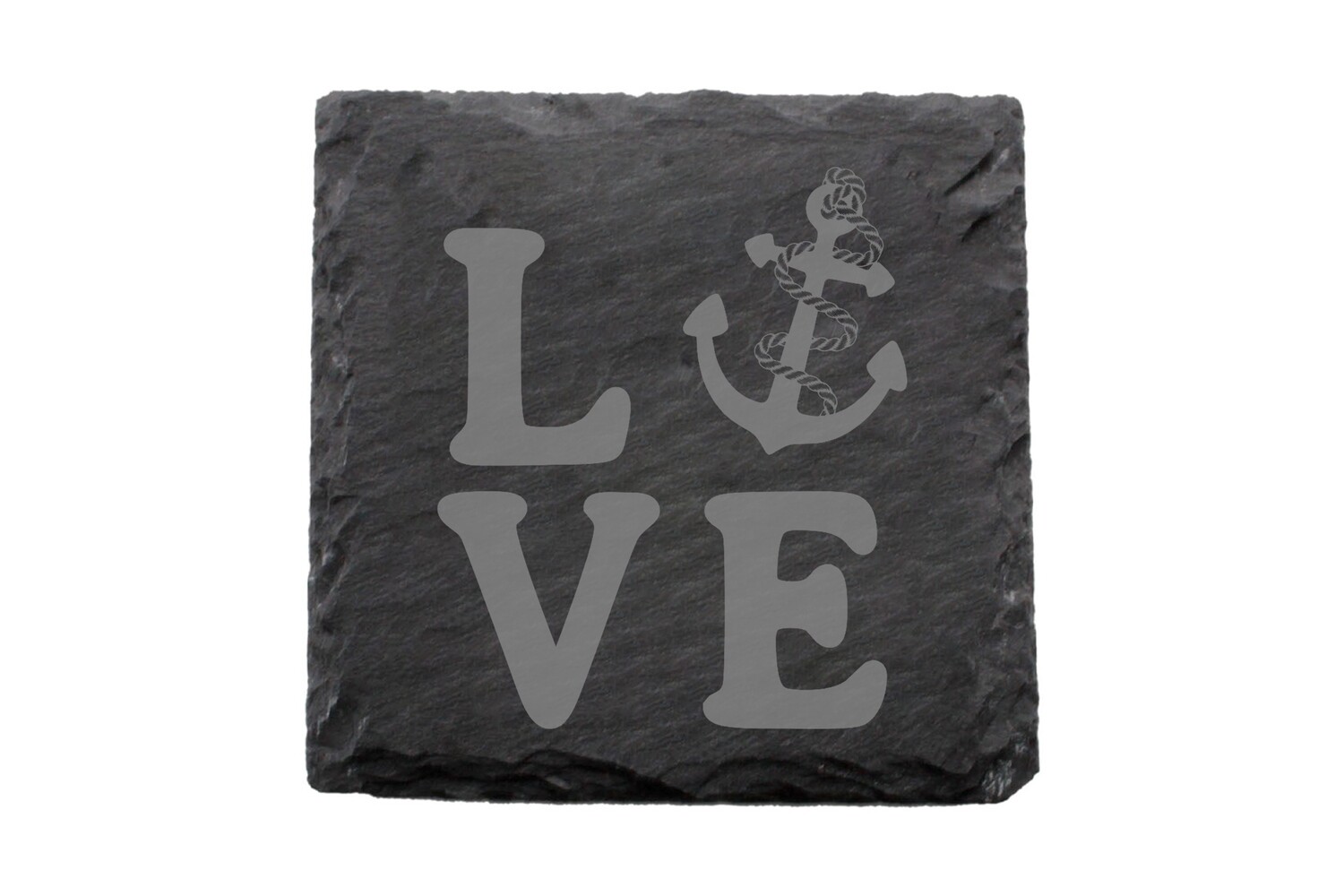 Love with Anchor Slate Coaster Set