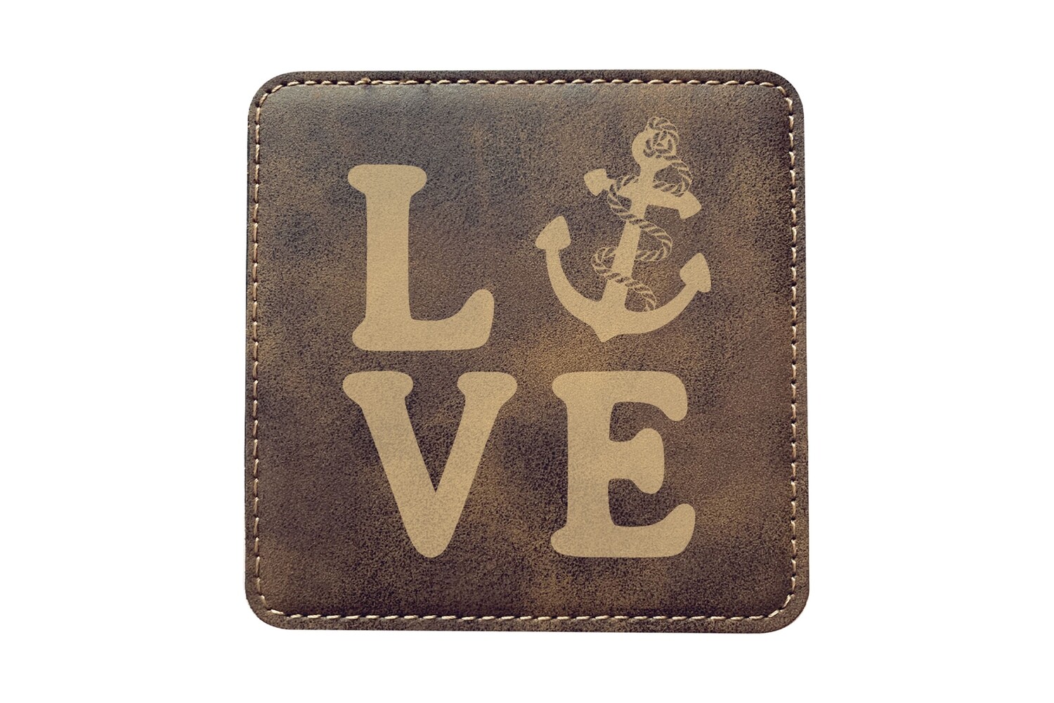 Love with Anchor Leatherette Coaster Set