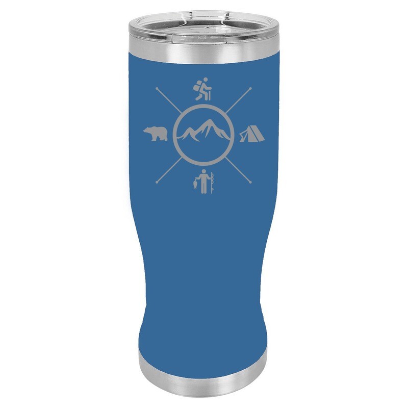 Mountains with 4 Outdoor Themes Pilsner 20 oz Mountains with 4 Outdoor Themes Pilsner 20 oz