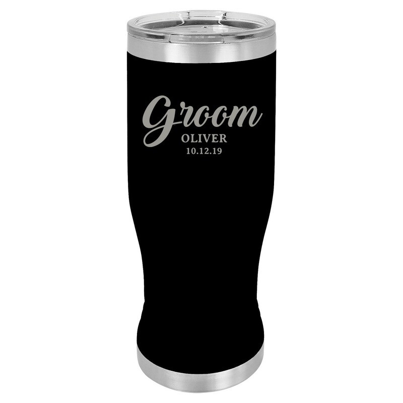 Custom Custom "Groom" w/Name & Date Pilsner 20 oz
