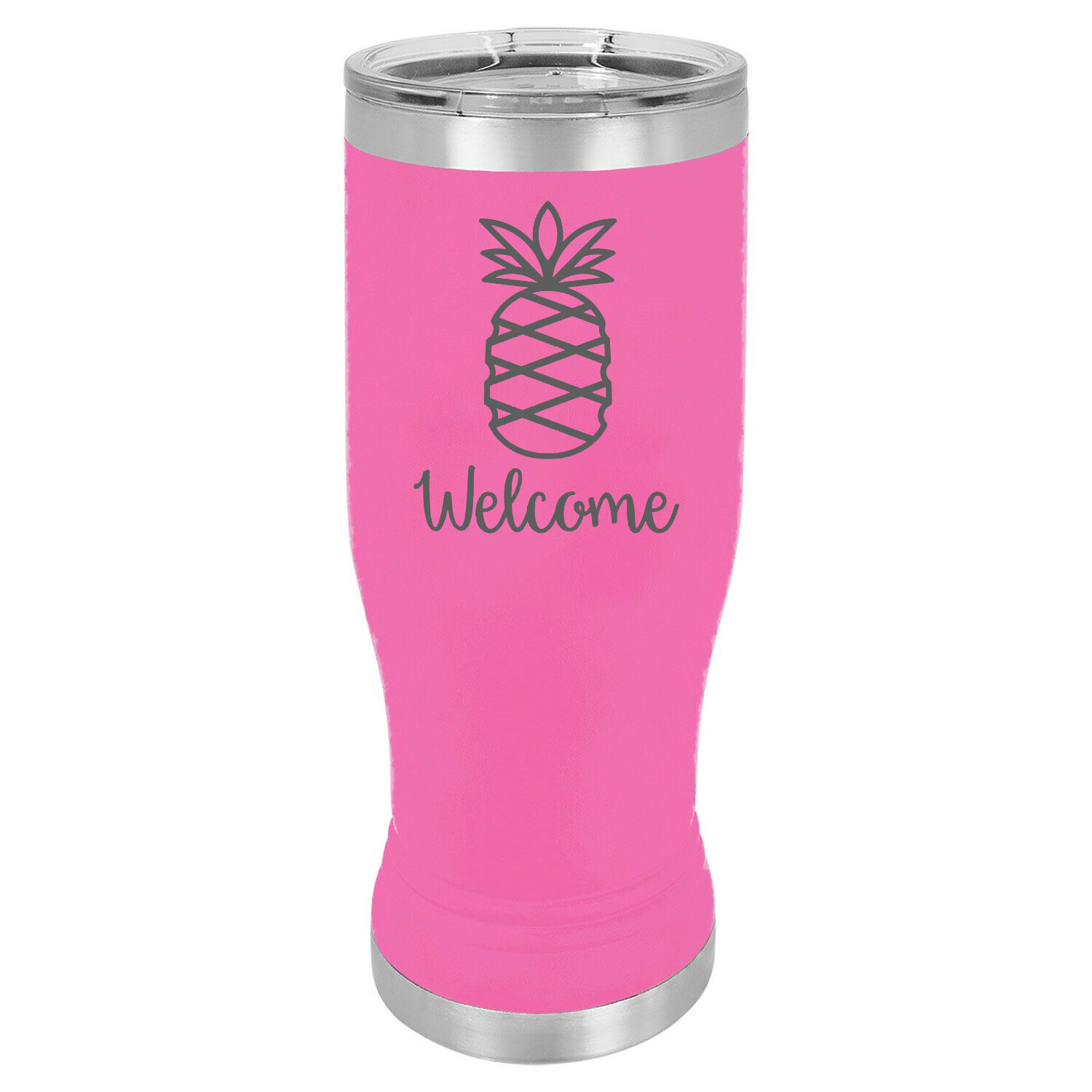 Pineapple w/Welcome or Your Custom Word Pilsner Insulated 20 oz