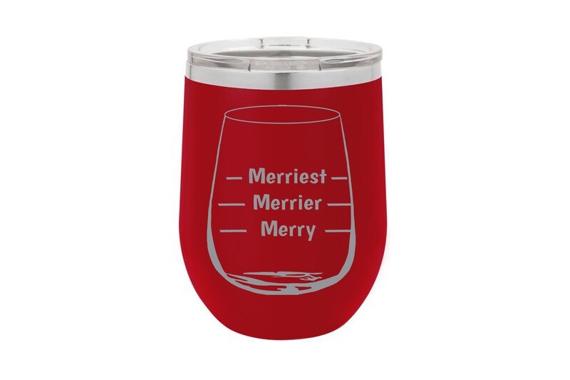 Merriest Merrier Merry Insulated Tumbler 12 oz