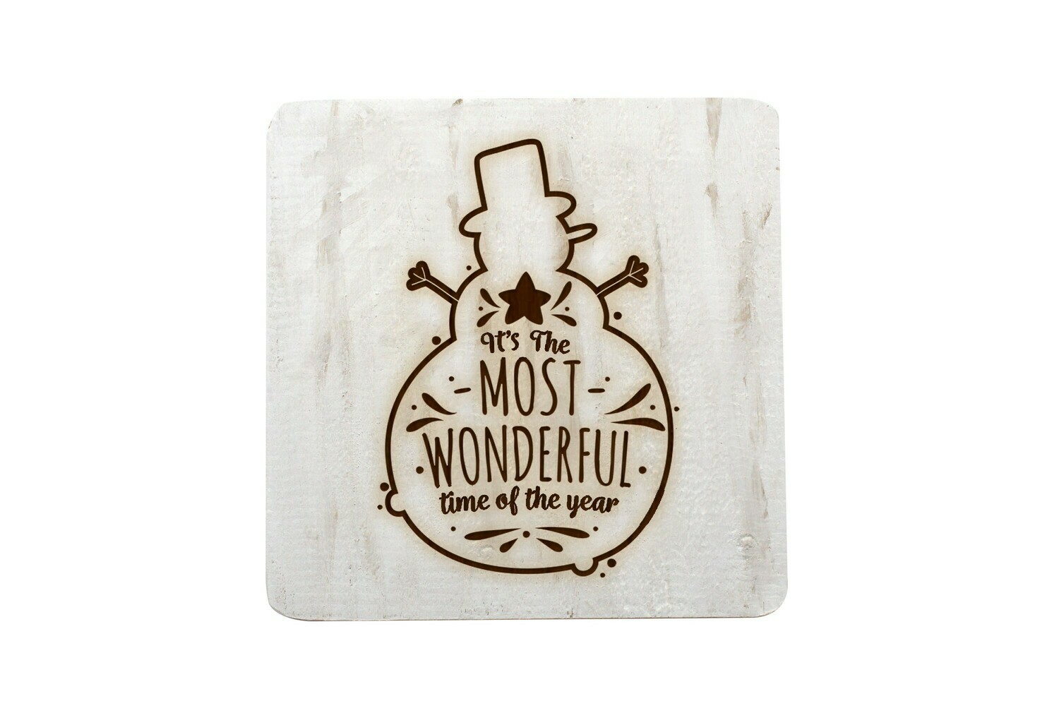 It's the Most Wonderful Time of the Year Hand-Painted Wood Coaster Set.