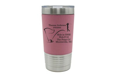 Leatherette 20 oz Hole In One with Personalized Information Insulated Tumbler