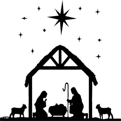 Nativity Scene Slate Coaster Set