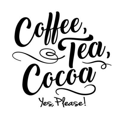 Coffee, Tea, Cocoa Yes, Please Hand-Painted Wood Coaster Set