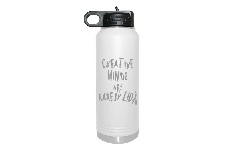 Creative minds are rarely tidy Insulated Water Bottle 32 oz