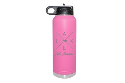 Customized State Shape with LAKE Insulated Water Bottle 32 oz