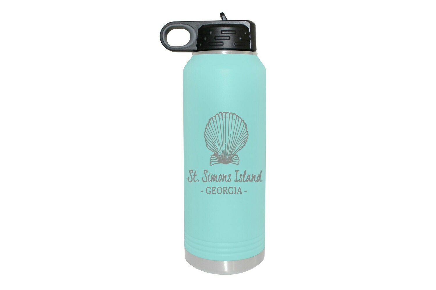 Seashell & Customized Location Insulated Water Bottle 32 oz