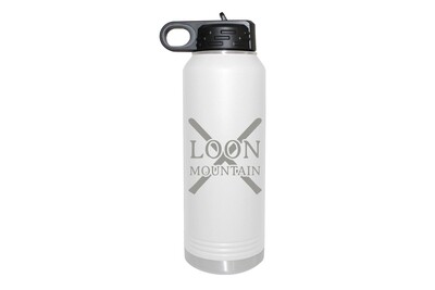 Skis with Custom Location Insulated Water Bottle 32 oz