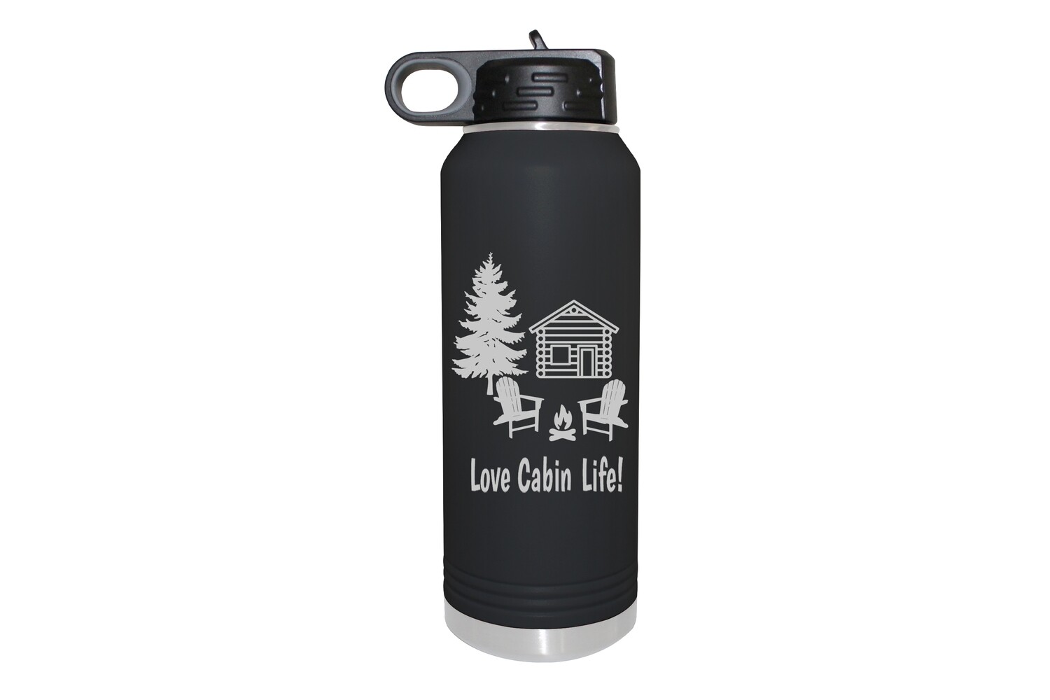 Love Cabin Life or Your Phrase Insulated Water Bottle 32 oz