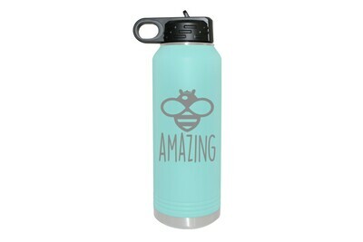 Bee Phrases (Amazing, Buzzed, Happy, Kind, or Your Word) Insulated Water Bottle 32 oz