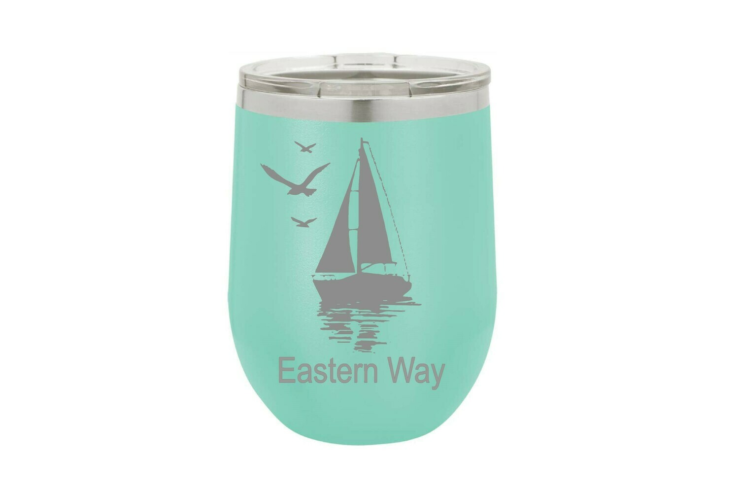Sailboat with Customized Location or Name Insulated Tumbler 12 oz