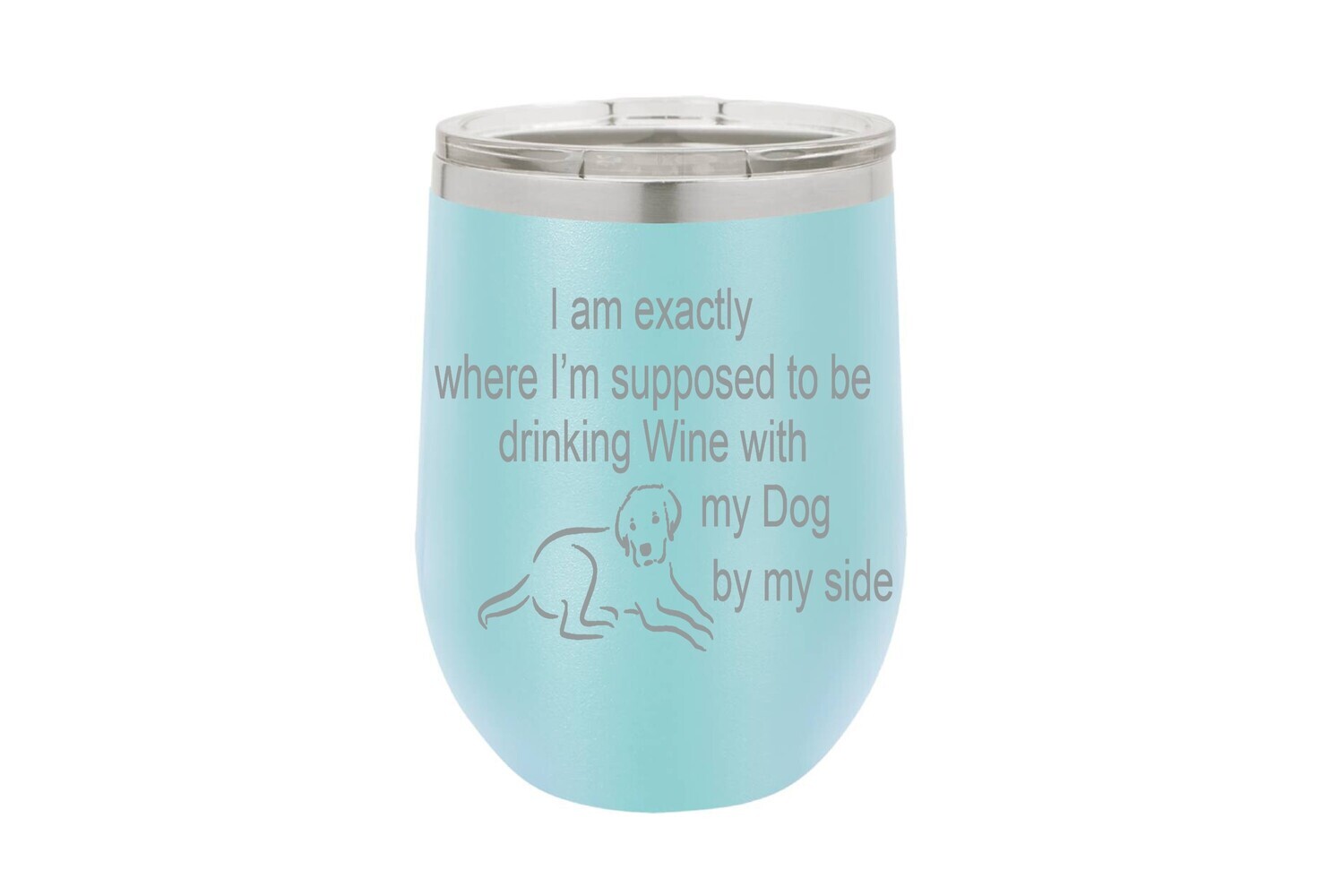 I am exactly where I'm supposed to be drinking Wine with my Dog or Cat by my Side Insulated Tumbler 12 oz