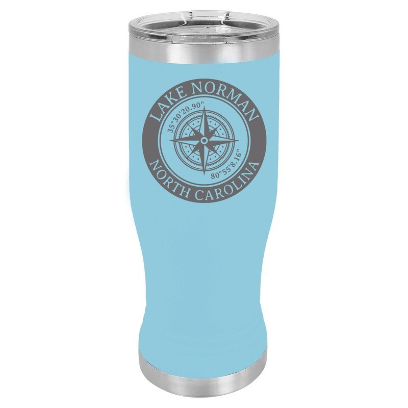 Custom Location with Latitude & Longitude in Circle Insulated Pilsner 14 oz