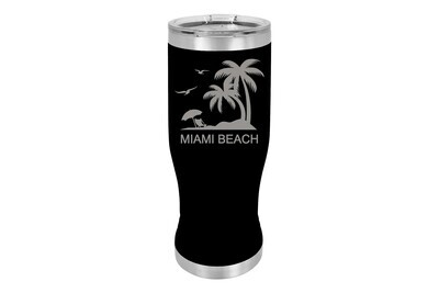 Beach Scene with Customized Location or Name Insulated Pilsner 14 oz