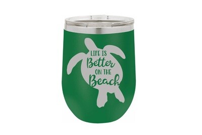 Sea Turtle w/Life is Better on the Beach Insulated Tumbler 12 oz