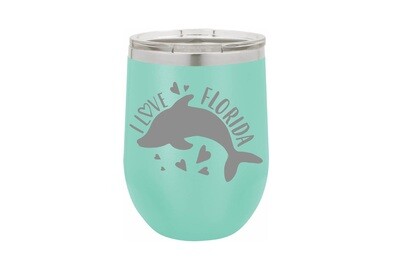 Dolphin with I LOVE (Your Location) Insulated Tumbler 12 oz