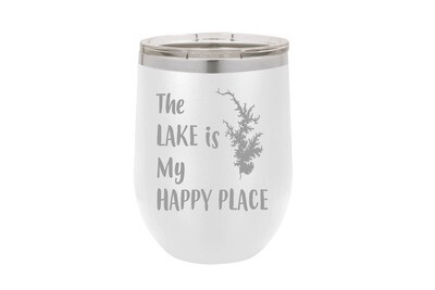 The Lake is My Happy Place with Image of Your Lake Insulated Tumbler 12 oz