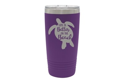 Sea Turtle w/Life is Better on the Beach Insulated Tumbler 20 oz