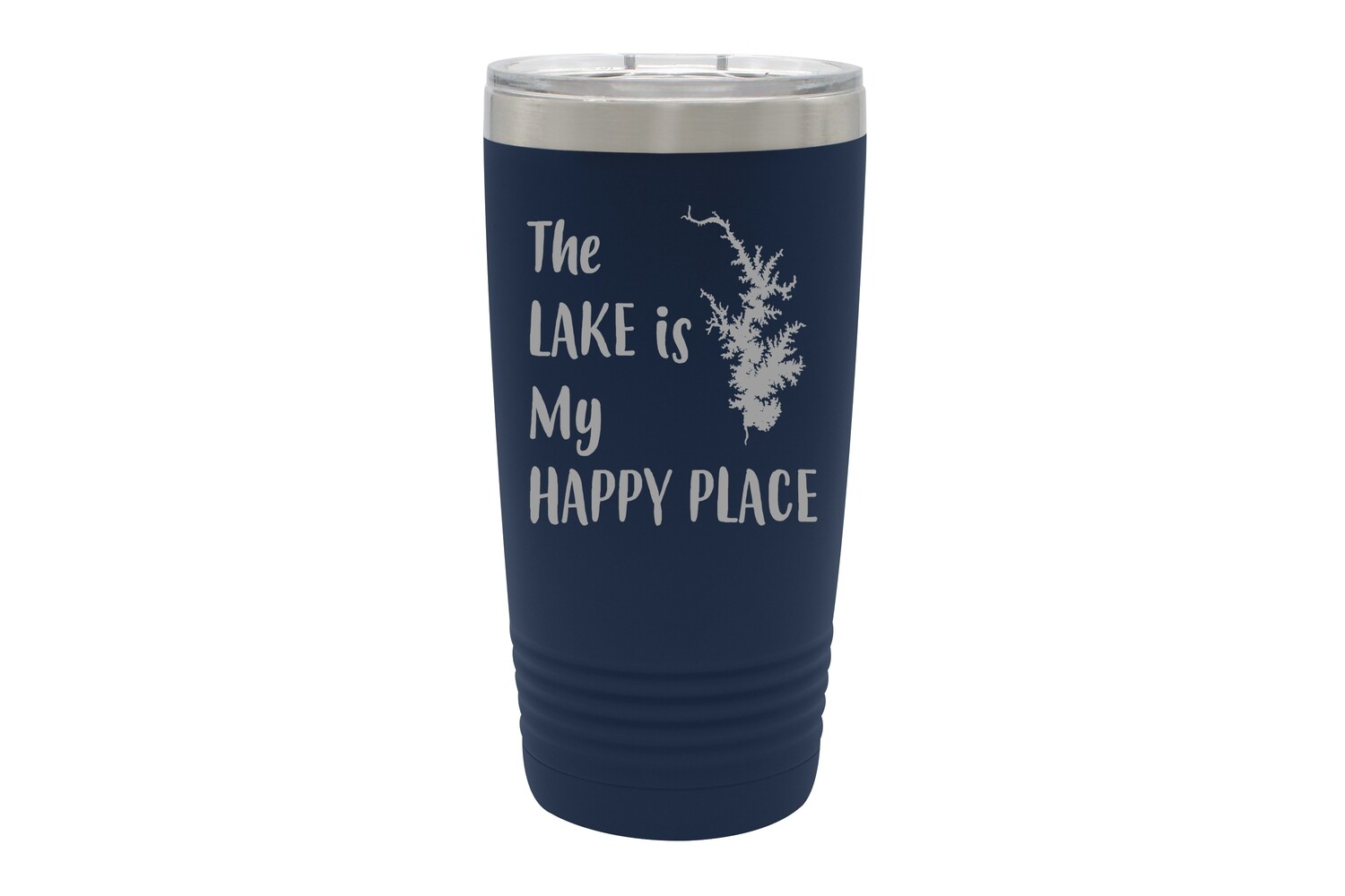 The Lake is My Happy Place with Image of Your Lake Insulated Tumbler 20 oz