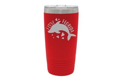 Dolphin with I LOVE (Your Location) Insulated Tumbler 20 oz