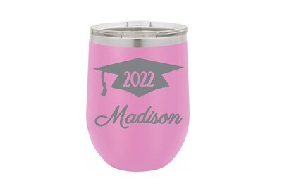 Graduation Cap with Year and Name (Cursive) Insulated Tumbler 12 oz