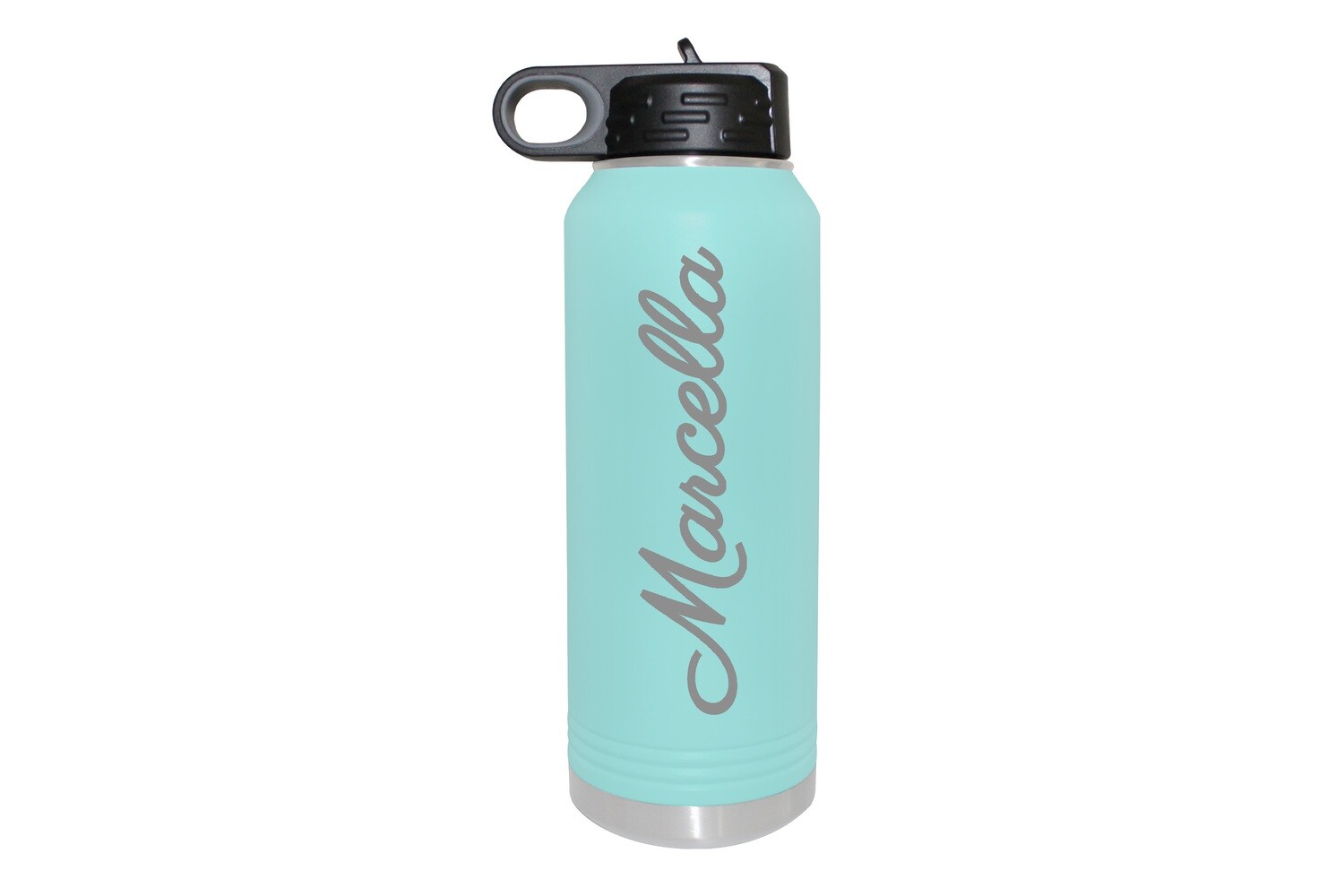 Personalized with cursive VERTICAL Letters Insulated Water Bottle with Name 32 oz