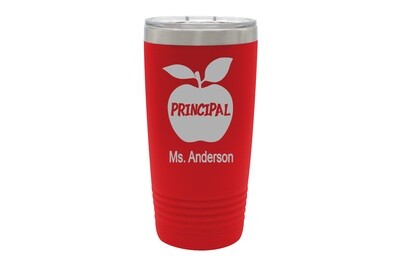 Apple Design with Education Profession & Name Insulated Tumbler 20 oz