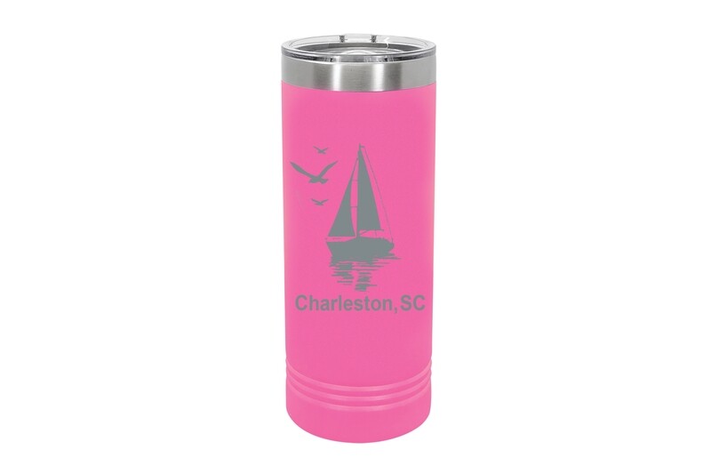 Skinny 22 oz Sailboat w/Custom Location Insulated Tumbler
