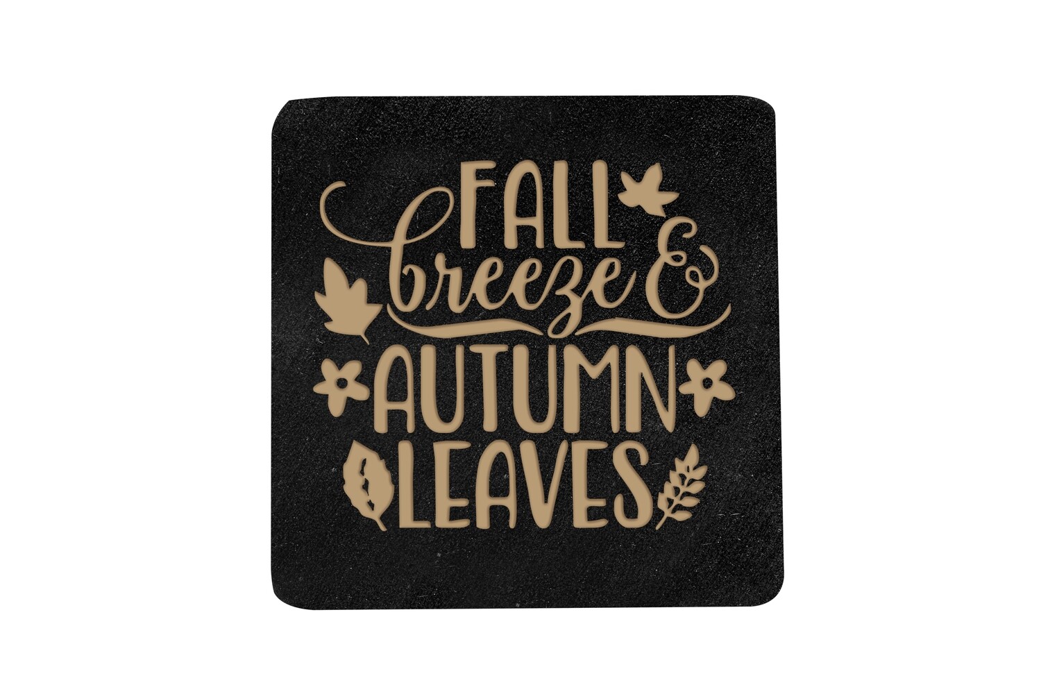 Fall Breeze Autumn Leaves Hand-Painted Wood Coaster Set