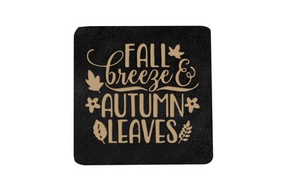 Fall Breeze Autumn Leaves Hand-Painted Wood Coaster Set