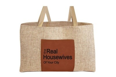 Burlap Tote Bag with The Real Housewives of Your City