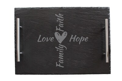 Love Hope Family Faith Slate Serving Tray
