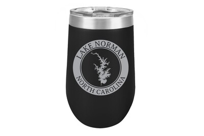 Body of Water w/Circle & Customized Location 16 oz Insulated Tumbler