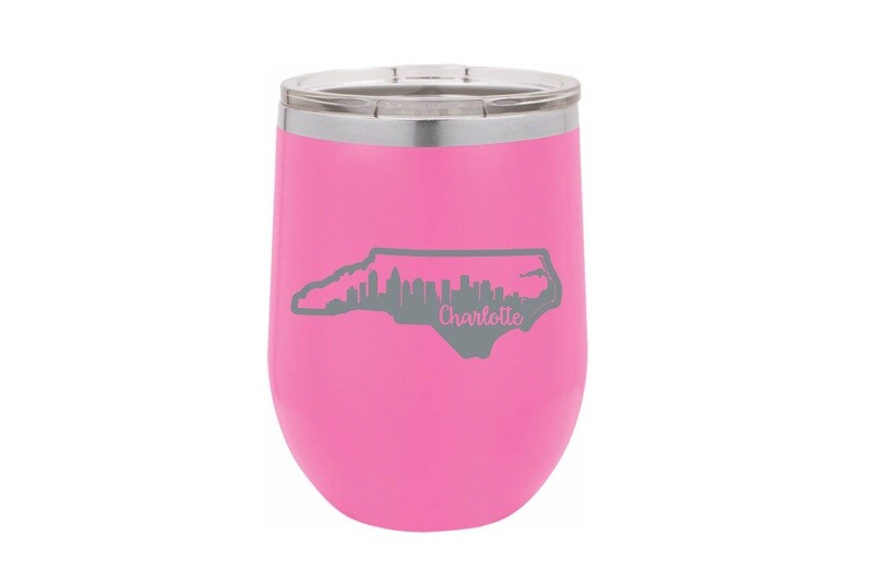Custom State Shape with City Skyline Insulated Tumbler 12 oz