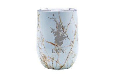 Marble Pattern Body of Water with Location Name 12 oz Insulated Tumbler includes Upgraded Lid
