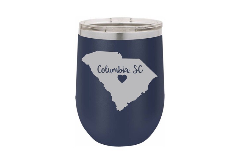 Custom State Shape - Heart Represents City Location Insulated Tumbler 12 oz