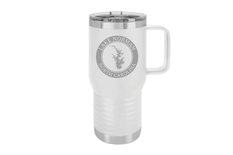 Travel Mug 20 oz Insulated Body of Water w/Circle & Custom Location