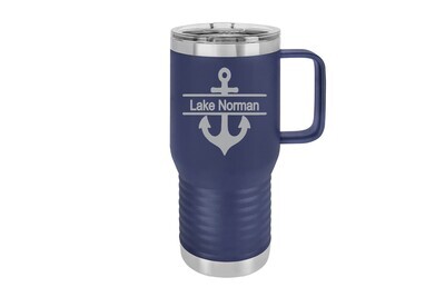 Travel Mug 20 oz Insulated Anchor with Location or Name in Banner
