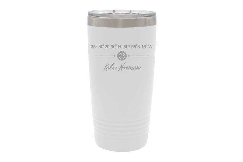 Custom Location w/Latitude & Longitude Straight line Design Insulated Tumbler 20 oz